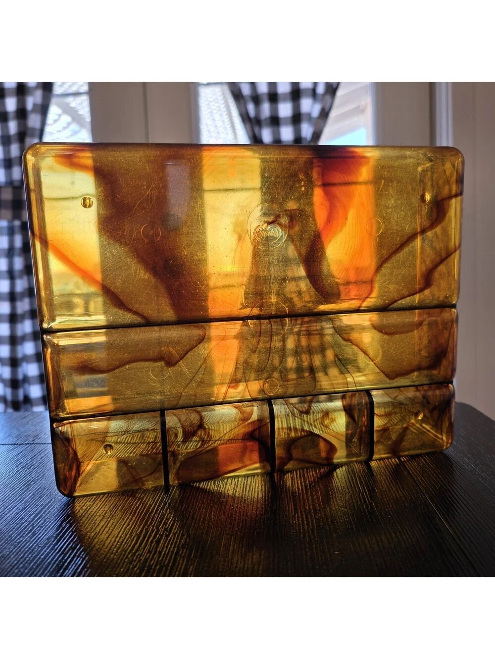 Vintage Tortoise Goody Handi-Tray All Purpose Make Up Caddy Vanity Organizer EUC